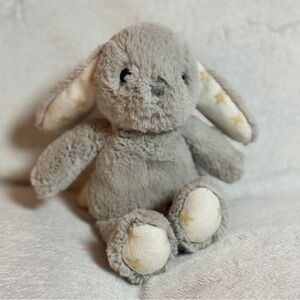 Cloud B Dreamy Hugginz Gray Bunny Rabbit Plush Gold Star Musical Crib Pull Works